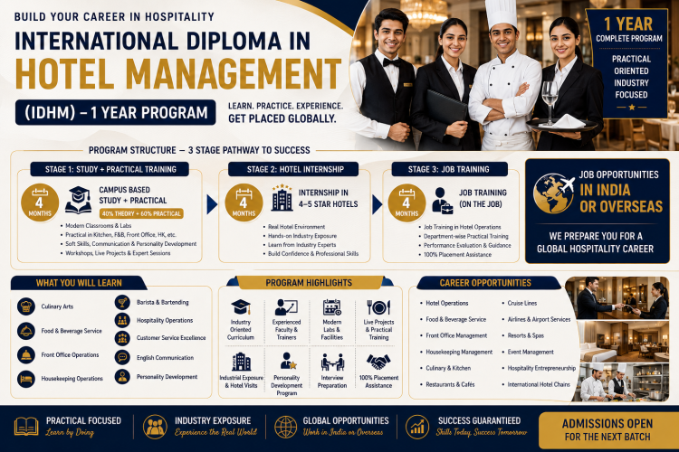 International Diploma in Hotel Management (IDHM) | 1 Year Career-Oriented Program